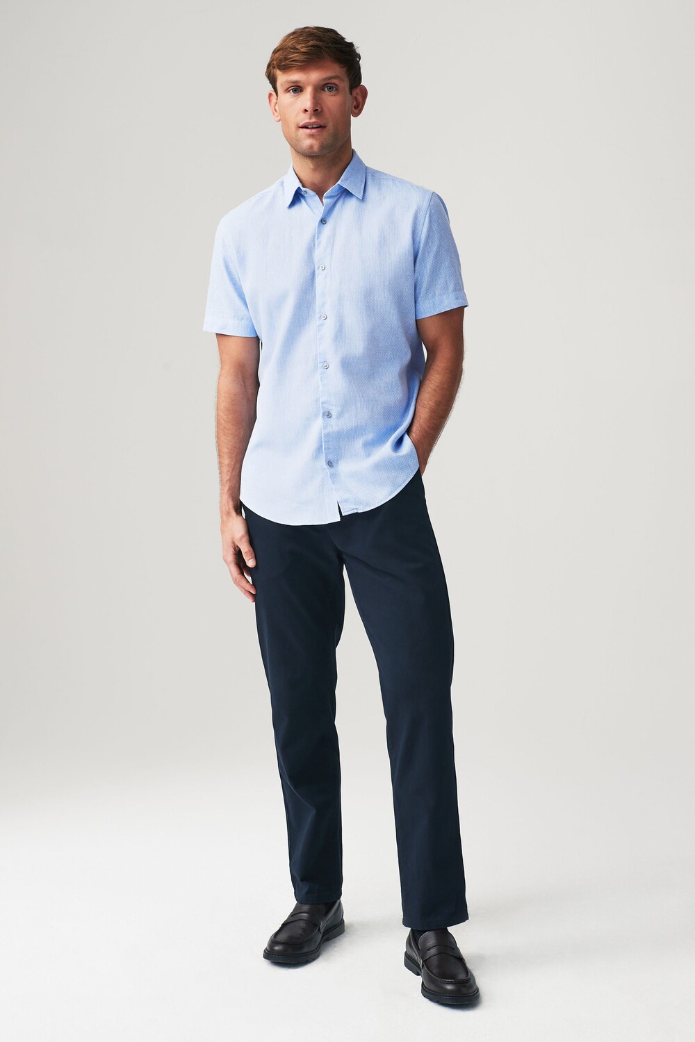 Рубашка из фактурного льна Next, синий
Рубашка из фактурного льна Next, синий