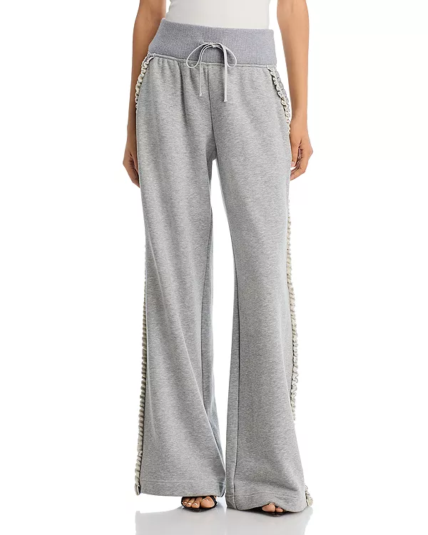 Брюки с оборками и отделкой стразами Cinq À Sept, серый
Брюки с оборками и отделкой стразами Cinq À Sept, серый