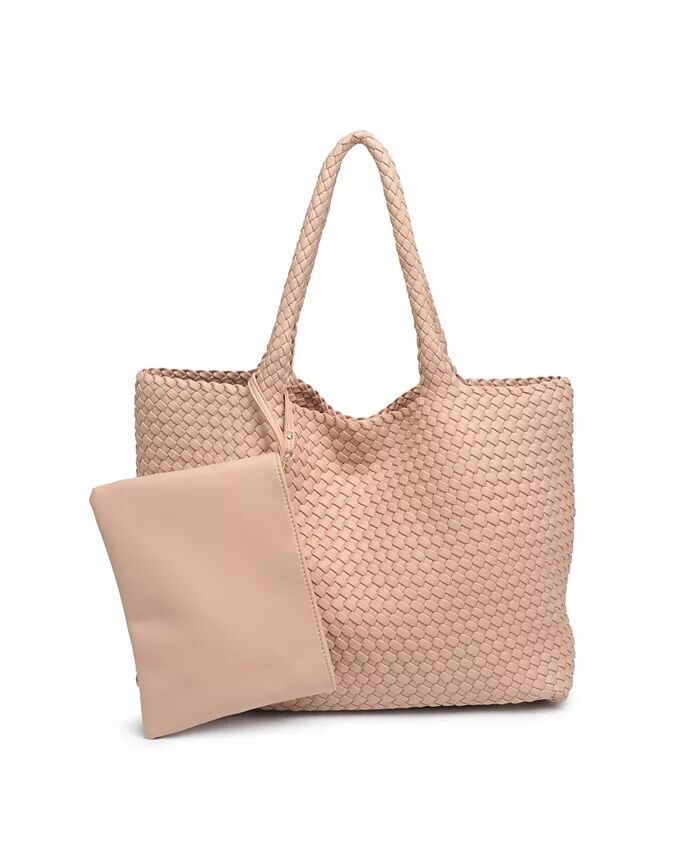 Плетеная сумка-тоут Solana Moda Luxe, коричневый/бежевый
Плетеная сумка-тоут Solana Moda Luxe, коричневый/бежевый