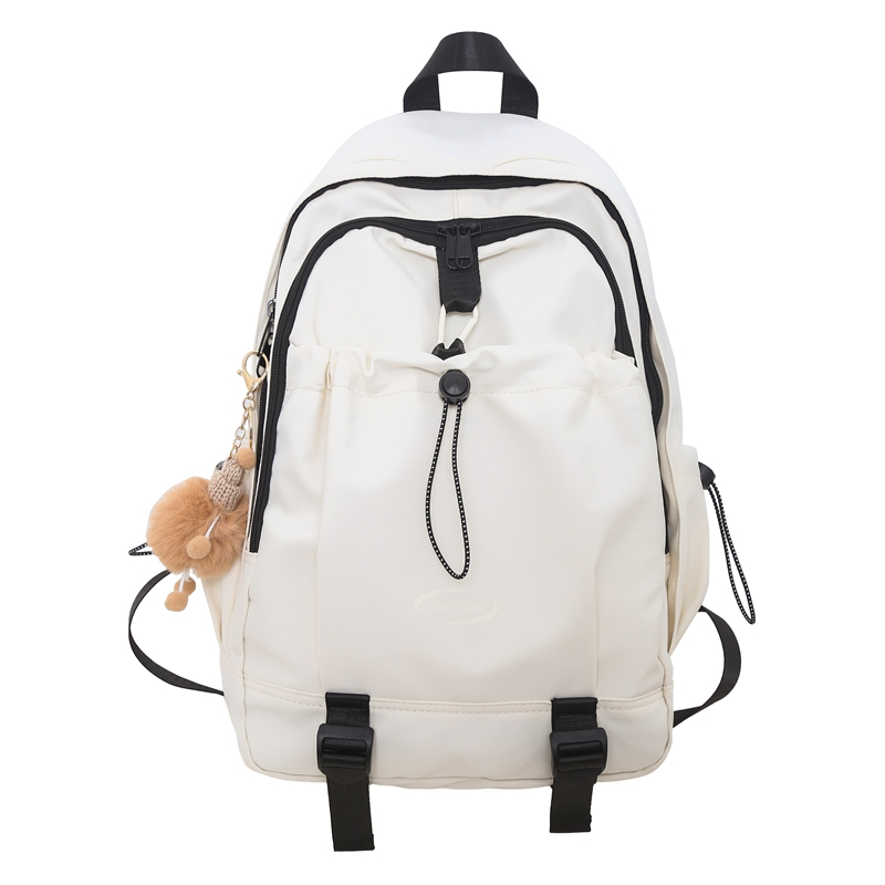 Cwatcun Нейлоновый рюкзак женский черный синий зеленый белый розовый, White (with Charm) 
Cwatcun Нейлоновый рюкзак женский черный синий зеленый белый розовый, White (with Charm)