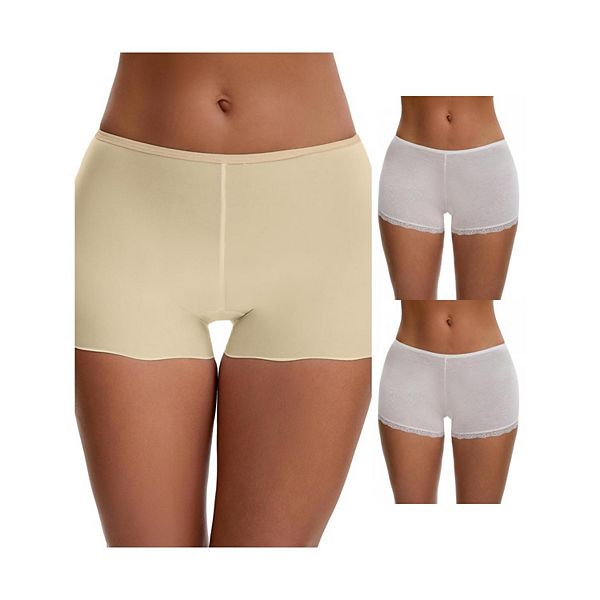 3 пары женских бесшовных слип-шорт из айс-шелк с кружевной отделкой под платья Inspire Chic, White Lace Beige
3 пары женских бесшовных слип-шорт из айс-шелк с кружевной отделкой под платья Inspire Chic, White Lace Beige