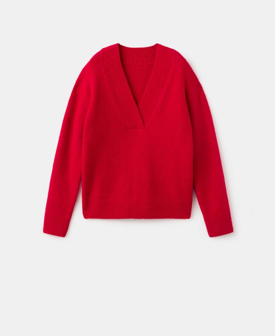 Женский свитер крупной вязки с V-образным вырезом MANGO, Red
Женский свитер крупной вязки с V-образным вырезом MANGO, Red