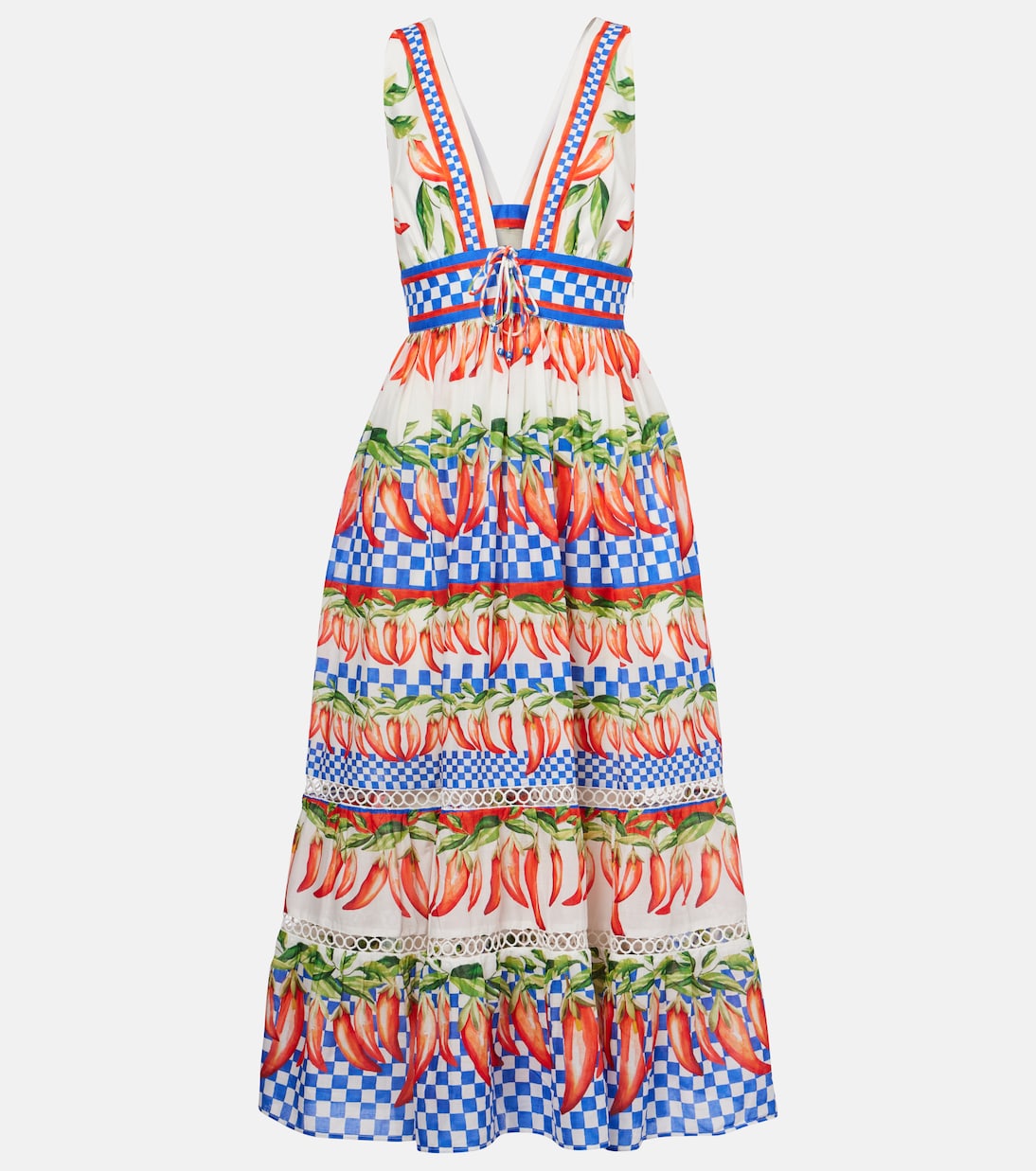 Хлопковое платье миди с принтом Farm Rio, Picnic Peppers Ainika Off-White
Хлопковое платье миди с принтом Farm Rio, Picnic Peppers Ainika Off-White