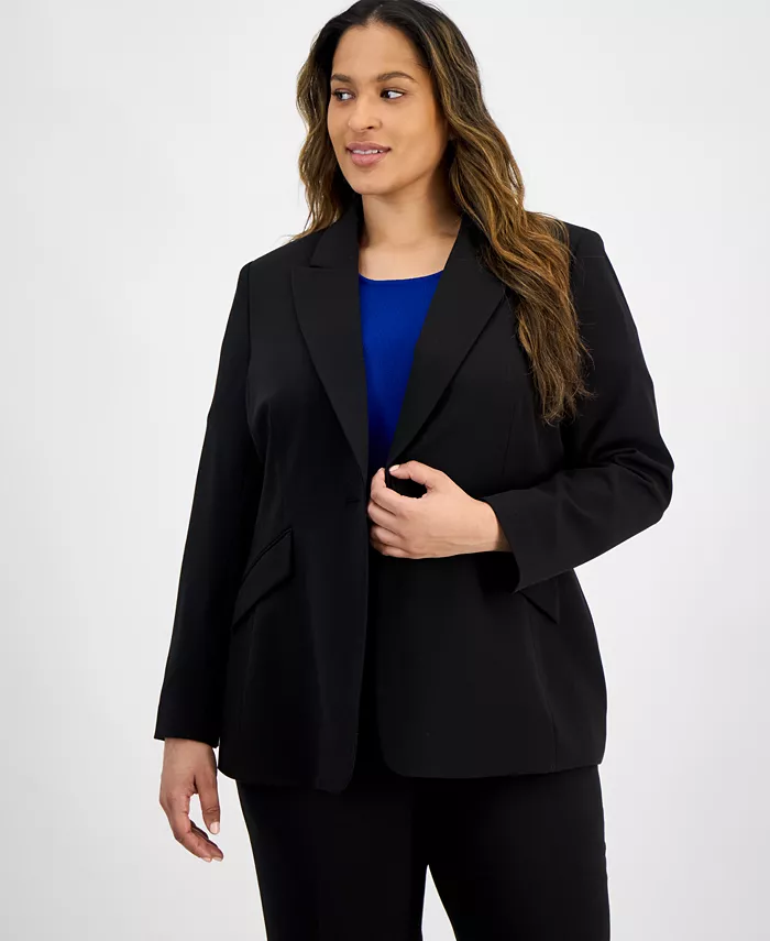 Пиджак больших размеров с заостренными лацканами и открытым передом Tahari ASL, черный
Пиджак больших размеров с заостренными лацканами и открытым передом Tahari ASL, черный