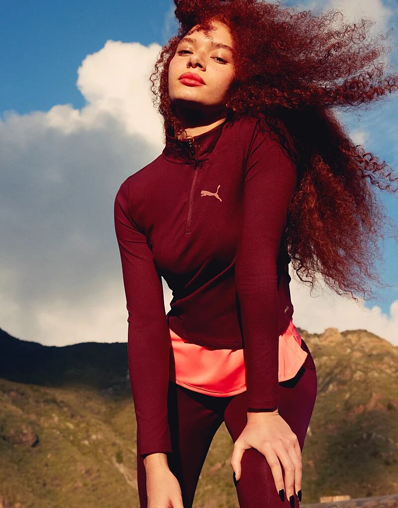 Толстовка Puma Evolve Training с застежкой-молнией до середины бедра бордового цвета 
Толстовка Puma Evolve Training с застежкой-молнией до середины бедра бордового цвета