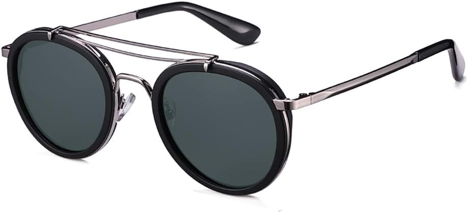 Винтажные солнцезащитные очки в стиле стимпанк с двойной перемычкой, круглые, поляризованные, в дизайнерской металлической оправе, для женщин и мужчин 2020 VentiVenti, Round Matte Black Frame/Smoke Lens
Винтажные солнцезащитные очки в стиле стимпанк с двойной перемычкой, круглые, поляризованные, в дизайнерской металлической оправе, для женщин и мужчин 2020 VentiVenti, Round Matte Black Frame/Smoke Lens