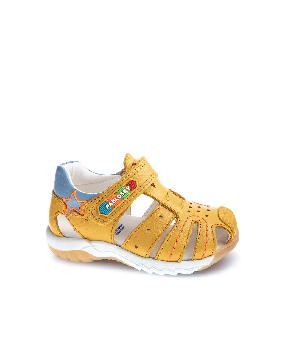 Кожаные сандалии для маленьких мальчиков с застежкой-липучкой Pablosky, желтый
Кожаные сандалии для маленьких мальчиков с застежкой-липучкой Pablosky, желтый