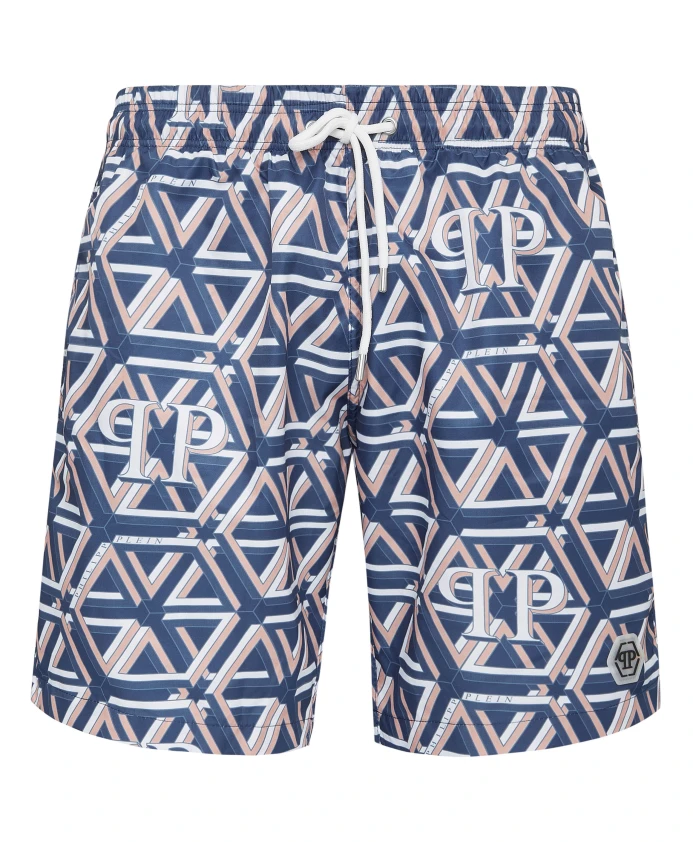 Плавки с шестиугольной монограммой Philipp Plein, синий
Плавки с шестиугольной монограммой Philipp Plein, синий