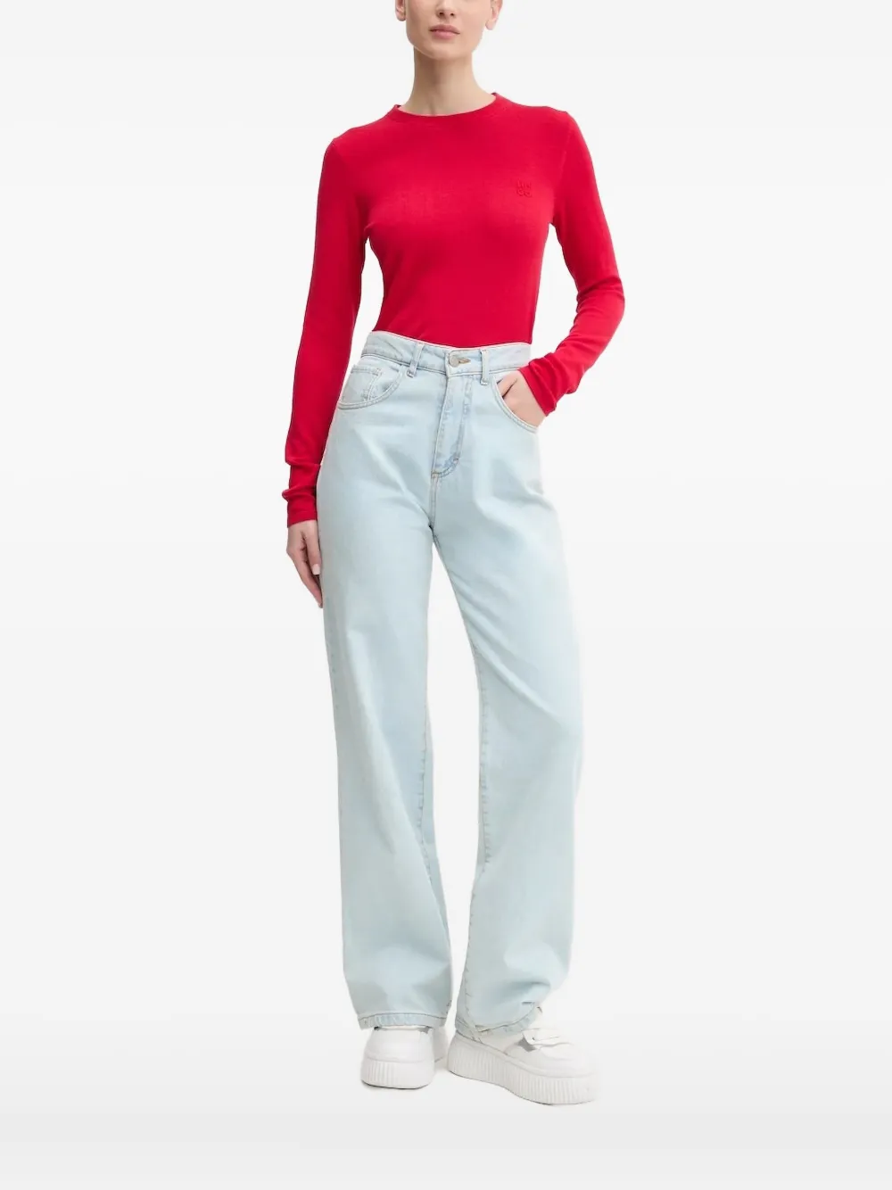 Джемпер с вышитым логотипом HUGO, красный
Джемпер с вышитым логотипом HUGO, красный