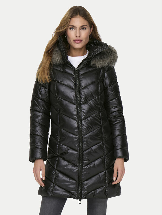 Пуховик стандартного кроя Only, черный 
Пуховик стандартного кроя Only, черный