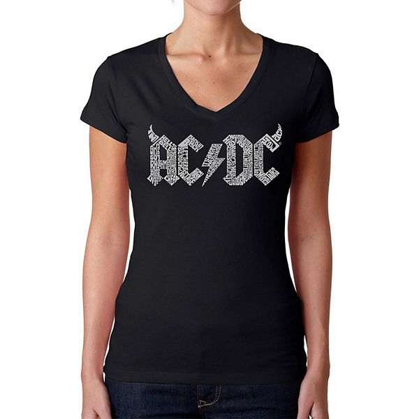 Футболка V-образного выреза ACDC с принтом для женщин La Pop Art
Футболка V-образного выреза ACDC с принтом для женщин La Pop Art
