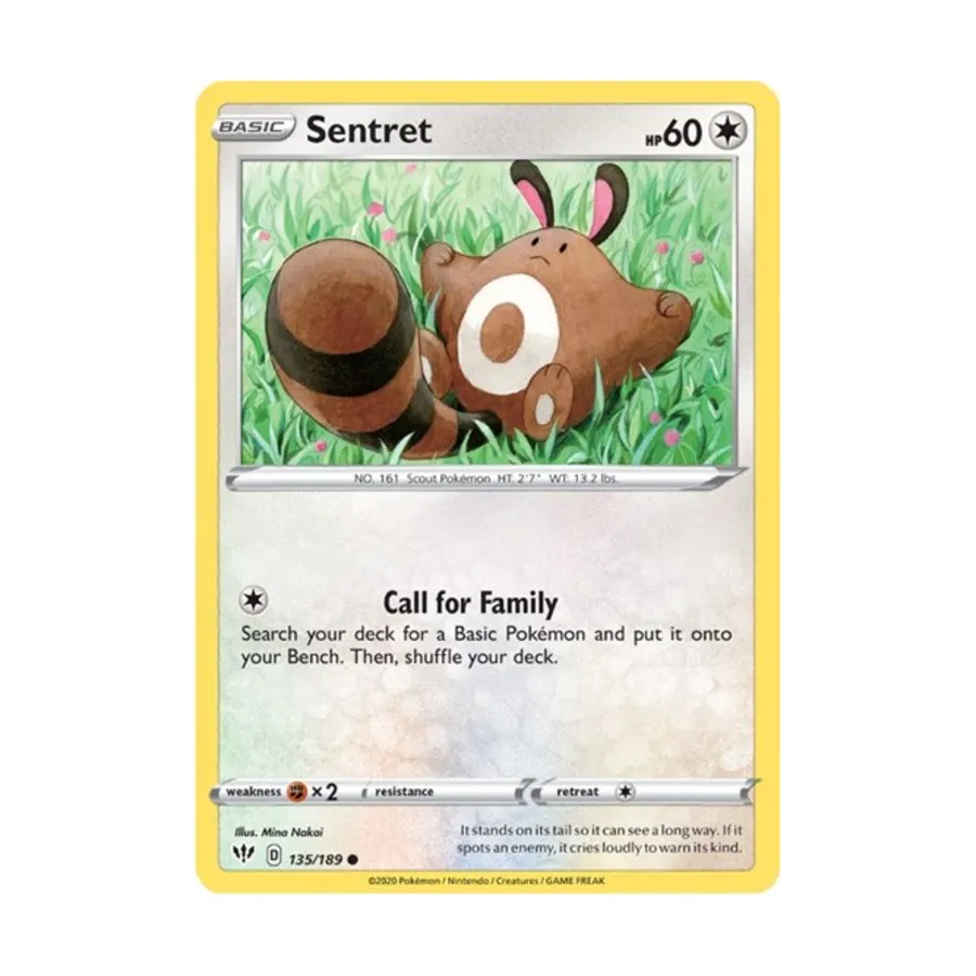 CCG Сентрет (Ц) № 135/189, Pokemon - SWSH03 - Darkness Ablaze - Singles
CCG Сентрет (Ц) № 135/189, Pokemon - SWSH03 - Darkness Ablaze - Singles