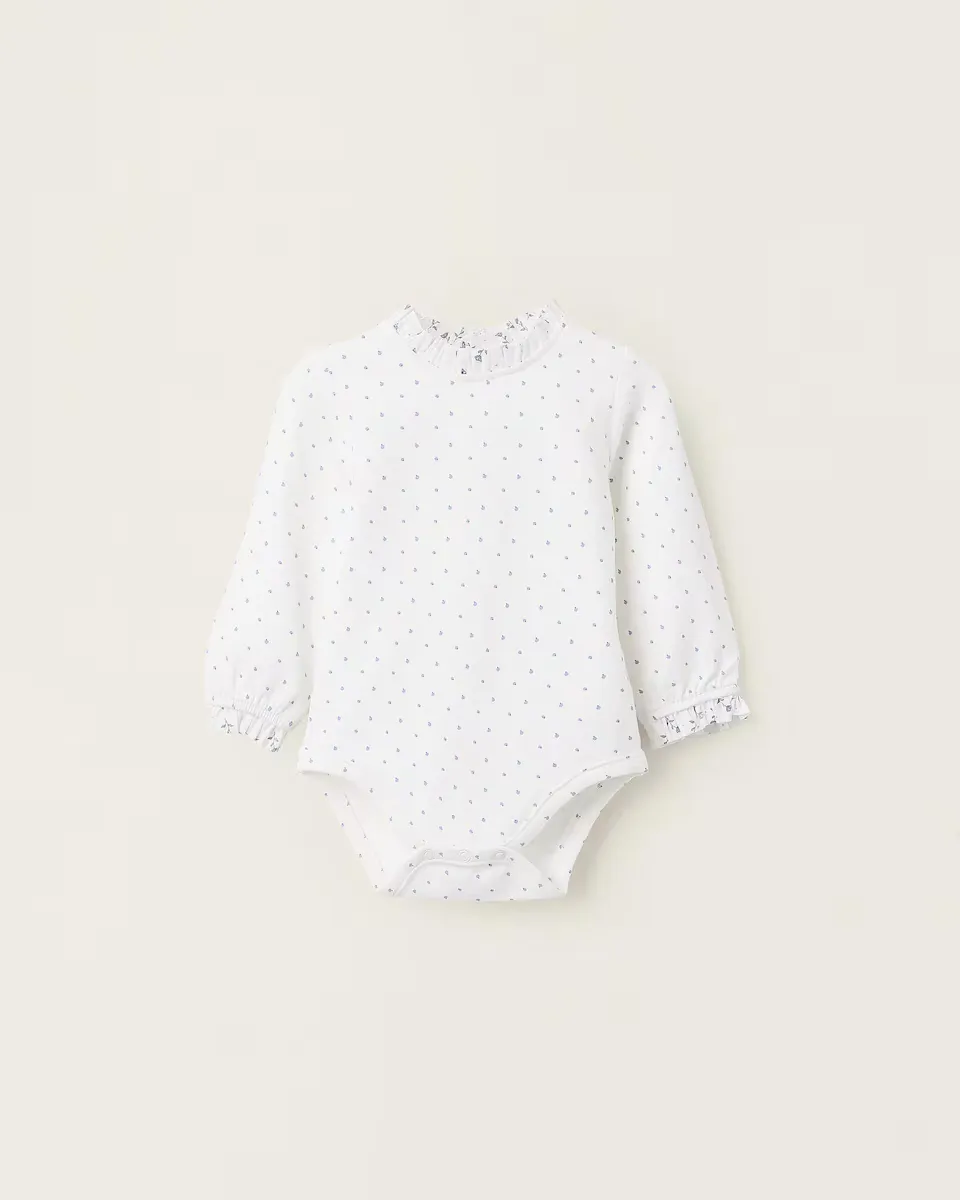 Боди для девочки с принтом и оборками Zippy, белый
Боди для девочки с принтом и оборками Zippy, белый