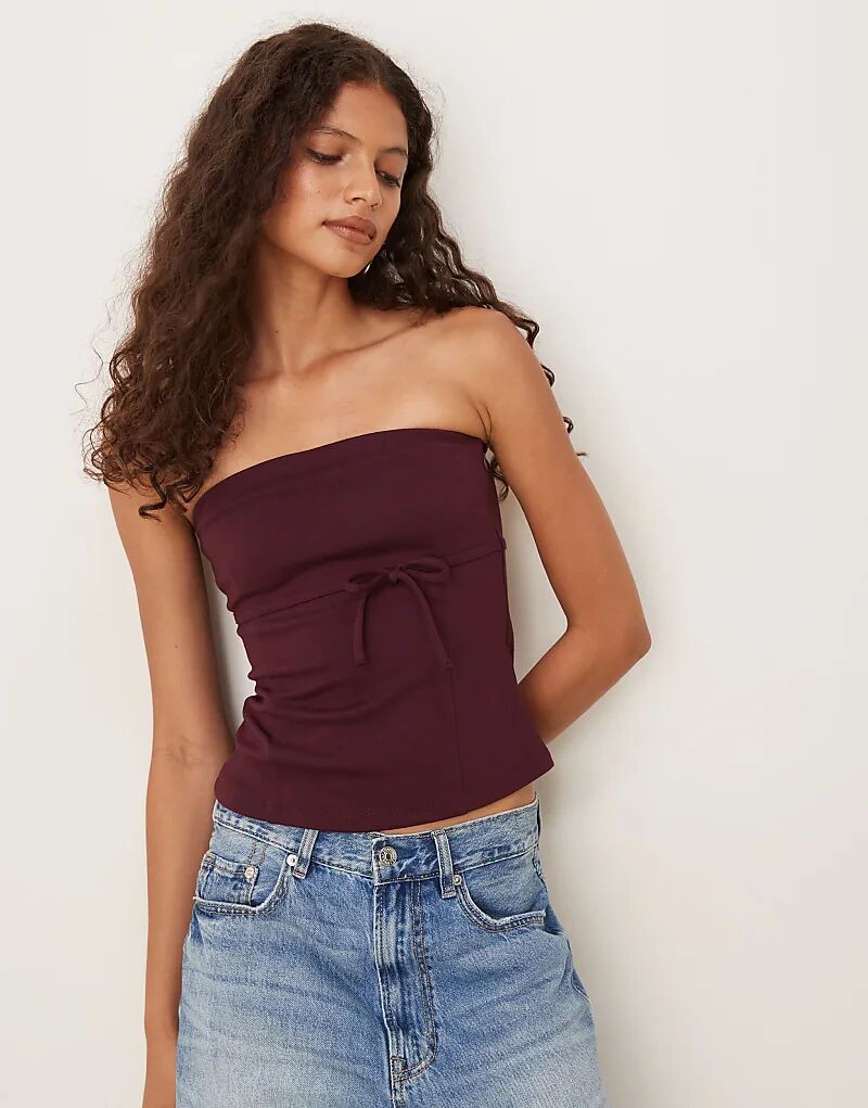 Топ-бандо из трикотажного твила ASOS DESIGN с завязкой на талии бордового цвета
Топ-бандо из трикотажного твила ASOS DESIGN с завязкой на талии бордового цвета