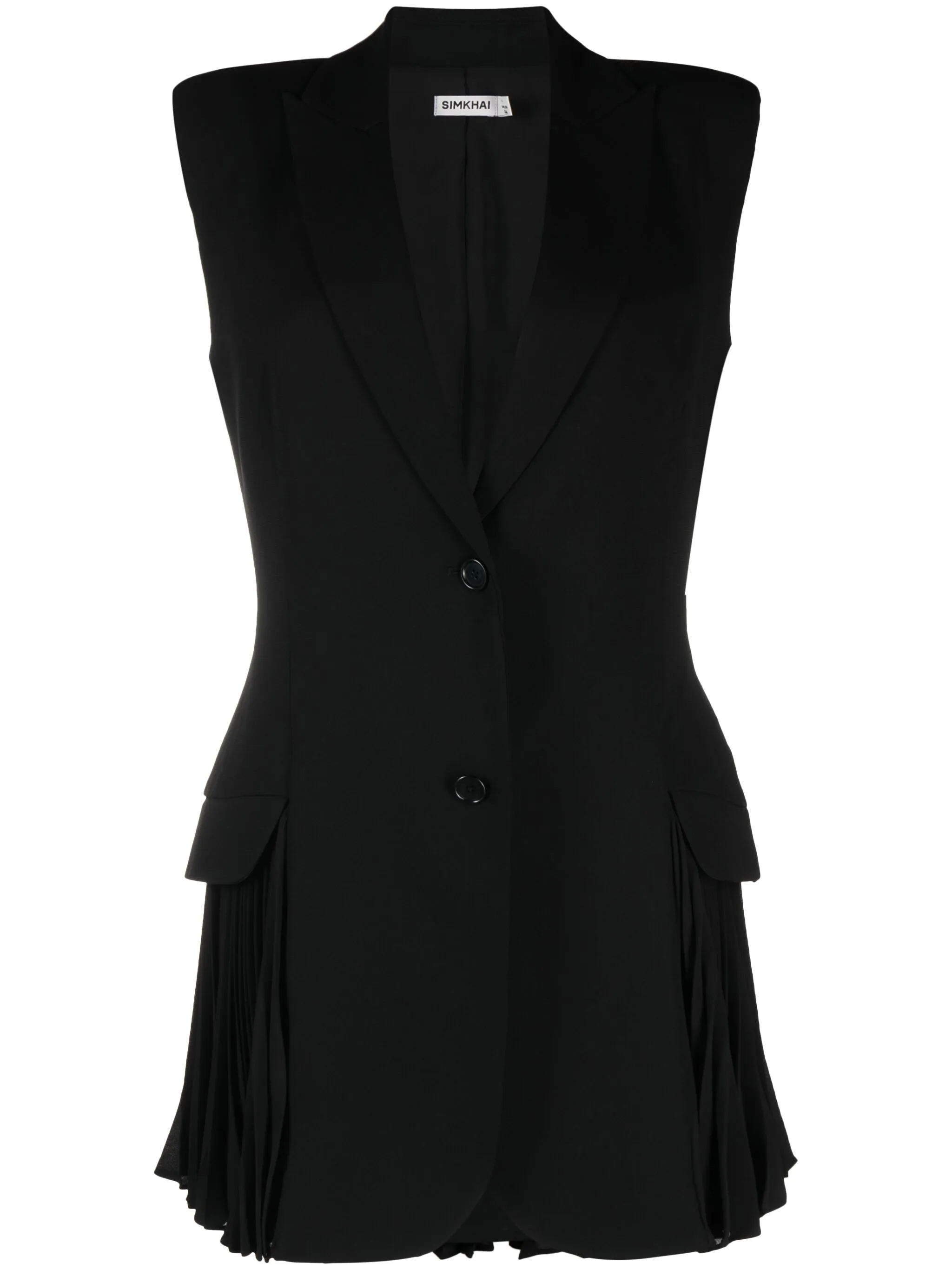 Однобортный жилет со складками Simkhai, черный
Однобортный жилет со складками Simkhai, черный