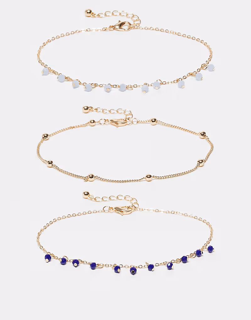 Набор из 3 браслетов на ногу с бусинами в золотистом оттенке Asos Design
Набор из 3 браслетов на ногу с бусинами в золотистом оттенке Asos Design