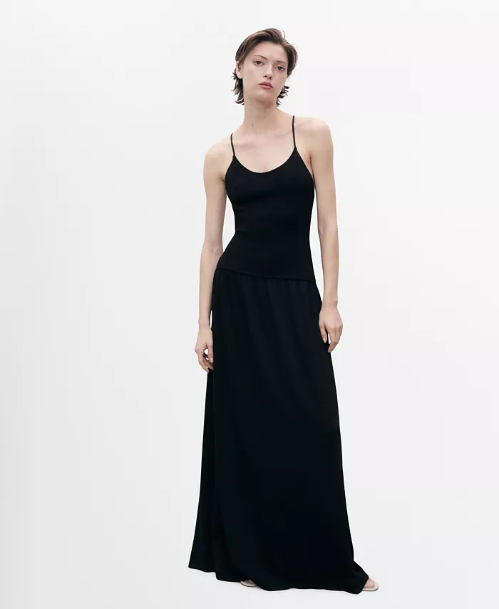 Женское трикотажное платье с перекрещивающимися спицами MANGO, черный
Женское трикотажное платье с перекрещивающимися спицами MANGO, черный