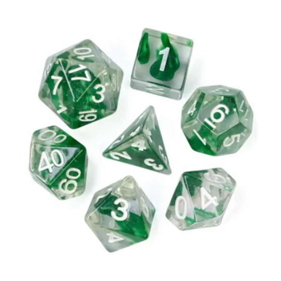 Набор Poly — зеленая лавовая лампа с белым (7), Dice Sets - Resin/Acrylic - Blue, Green, & Purple (Foam Brain Games)
Набор Poly — зеленая лавовая лампа с белым (7), Dice Sets - Resin/Acrylic - Blue, Green, & Purple (Foam Brain Games)