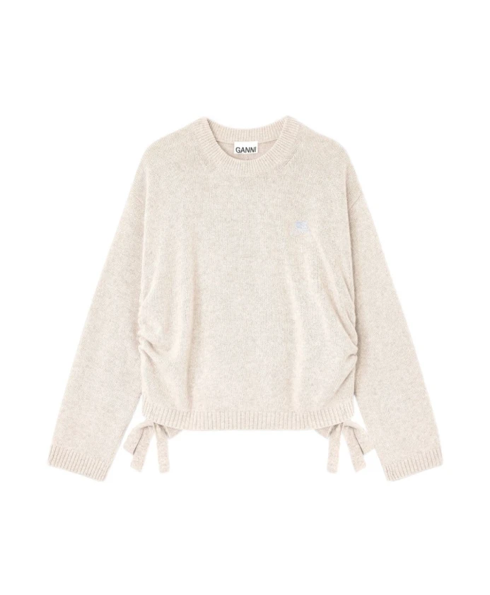 Свитер из шерстяной смеси Ganni, бежевый
Свитер из шерстяной смеси Ganni, бежевый