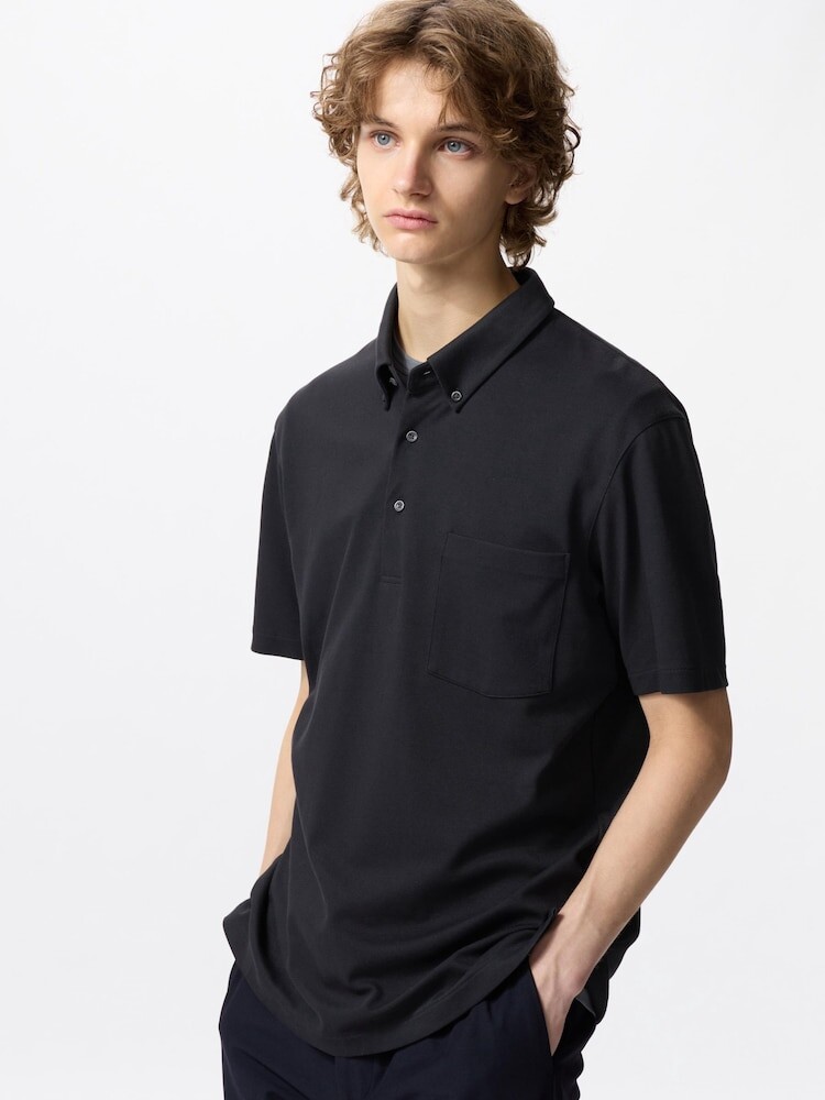 Рубашка-Поло airism kanoko на пуговицах Uniqlo, черный
Рубашка-Поло airism kanoko на пуговицах Uniqlo, черный