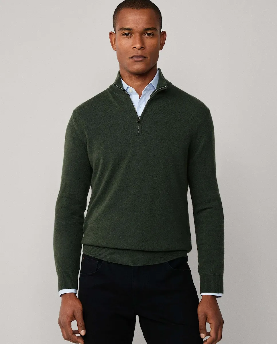Свитер из смесовой мериносовой шерсти и кашемира с молнией Hackett, зеленый
Свитер из смесовой мериносовой шерсти и кашемира с молнией Hackett, зеленый