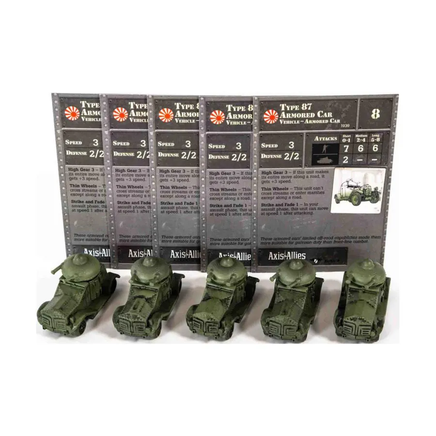 Бронеавтомобиль Тип 87 (U) x5, Axis & Allies - Collectible Miniatures Game - Contested Skies Singles
Бронеавтомобиль Тип 87 (U) x5, Axis & Allies - Collectible Miniatures Game - Contested Skies Singles