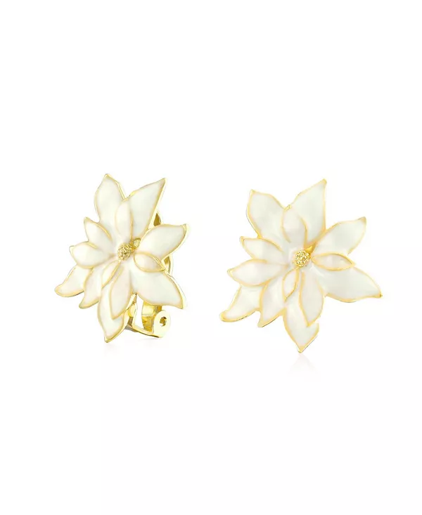 Крупная эффектная брошь-клипса в виде пуансеттии, комплект из белых и красных эмалевых украшений Bling Jewelry, gold-tone
Крупная эффектная брошь-клипса в виде пуансеттии, комплект из белых и красных эмалевых украшений Bling Jewelry, gold-tone