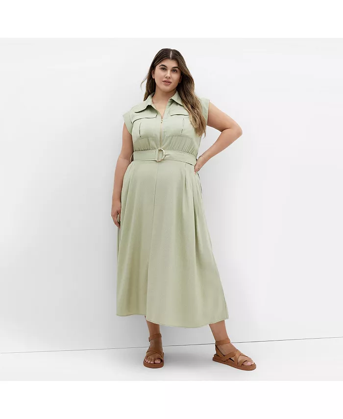 Платье миди утилитарного кроя больших размеров CITY CHIC, зеленый
Платье миди утилитарного кроя больших размеров CITY CHIC, зеленый