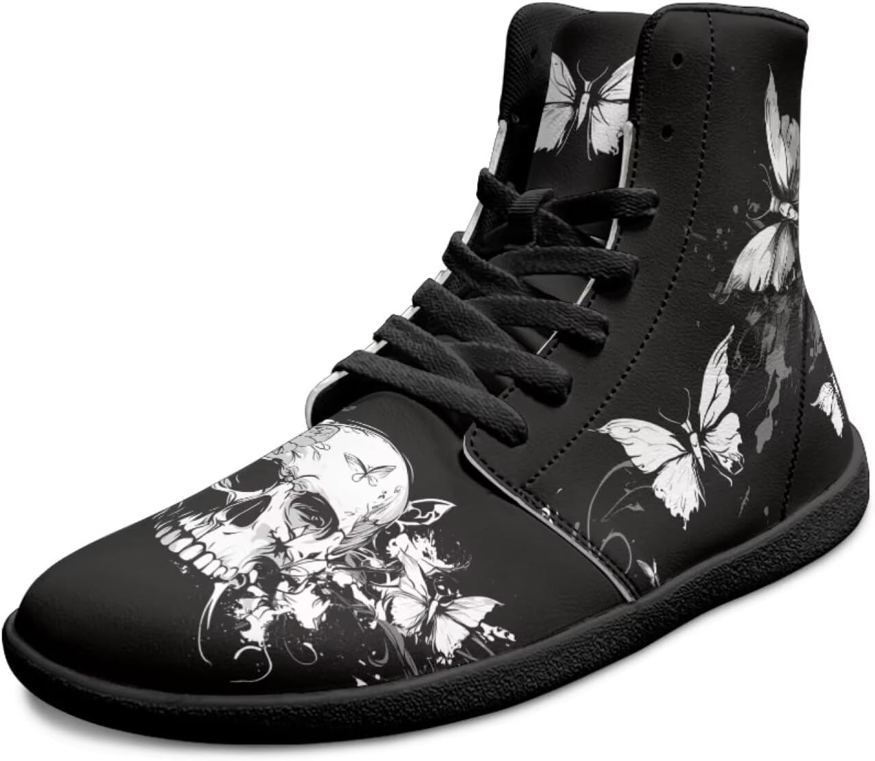 Готические кроссовки с черепом без каблука для мужчин и женщин, высокие повседневные спортивные кроссовки для ходьбы, противоскользящие, с нулевым перепадом, модные кеды Chririnla, белый
Готические кроссовки с черепом без каблука для мужчин и женщин, высокие повседневные спортивные кроссовки для ходьбы, противоскользящие, с нулевым перепадом, модные кеды Chririnla, белый