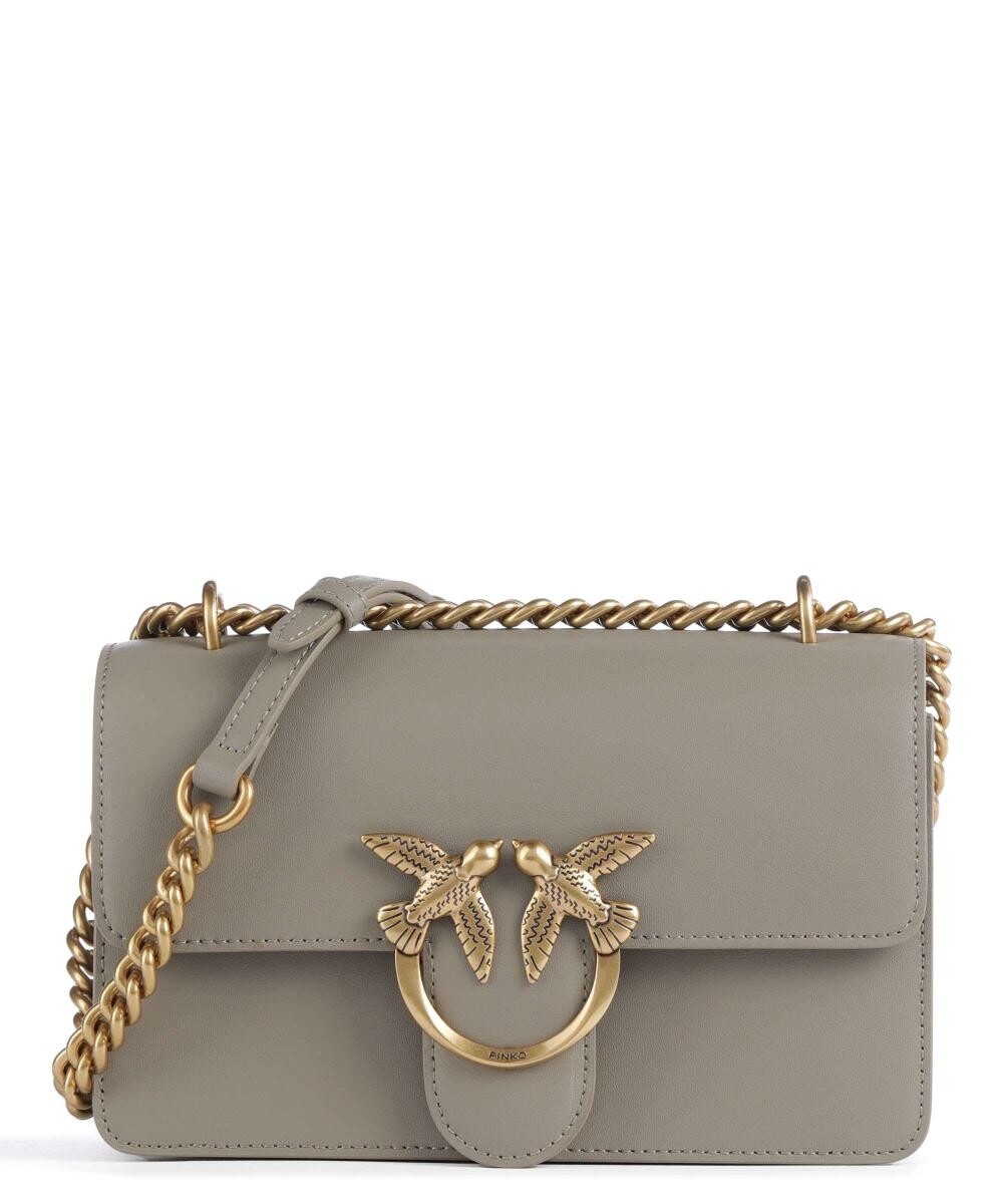 Сумка через плечо Love One Mini из мелкозернистой яловой кожи Pinko, коричневый 
Сумка через плечо Love One Mini из мелкозернистой яловой кожи Pinko, коричневый