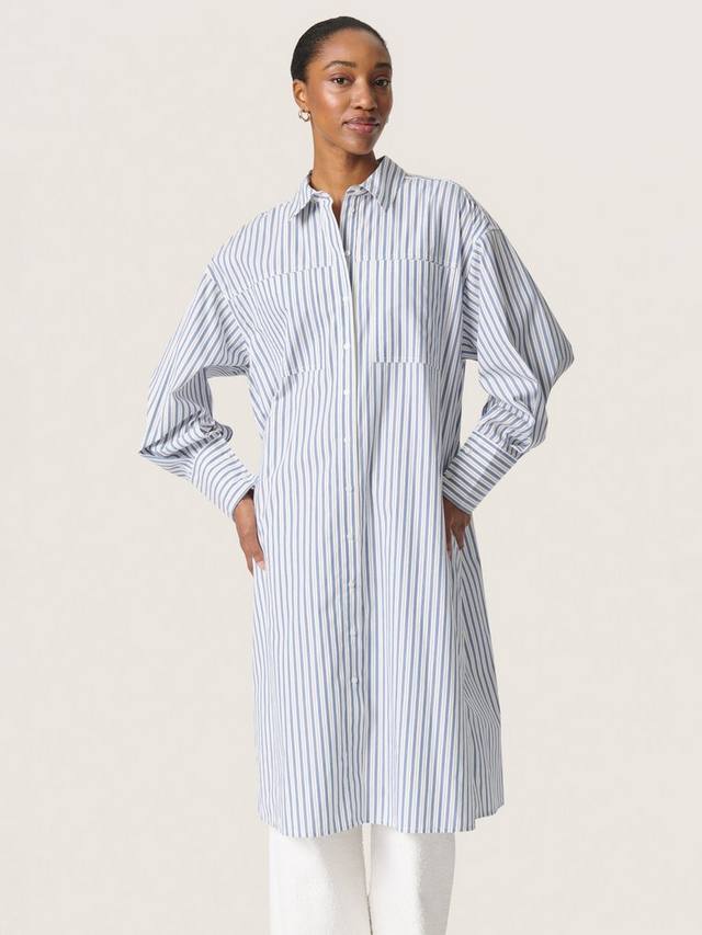 Платье-рубашка в полоску от mimilou Soaked In Luxury, синий/белый 
Платье-рубашка в полоску от mimilou Soaked In Luxury, синий/белый