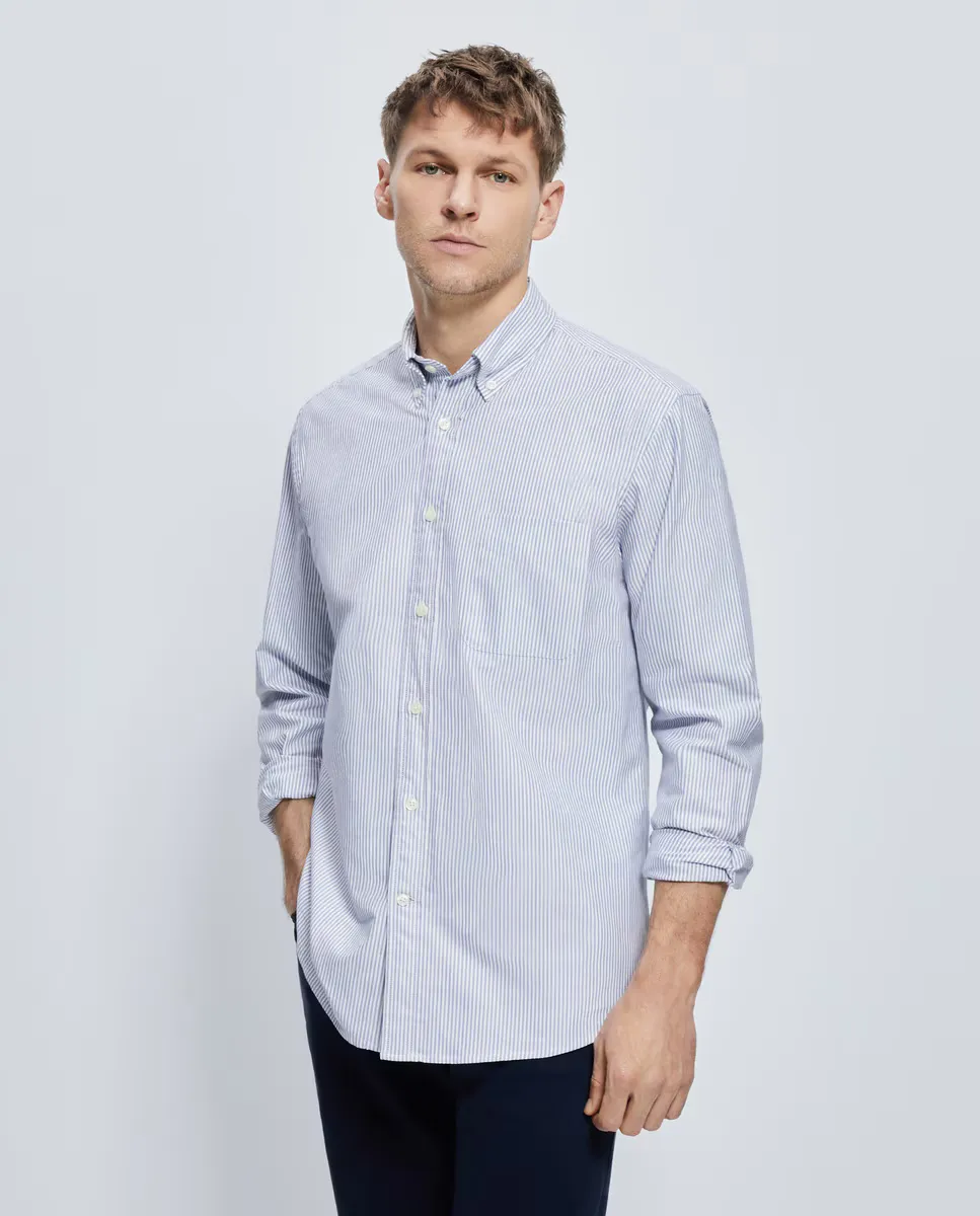 Классическая мужская спортивная рубашка в оксфордскую полоску Emidio Tucci, темно-синий
Классическая мужская спортивная рубашка в оксфордскую полоску Emidio Tucci, темно-синий