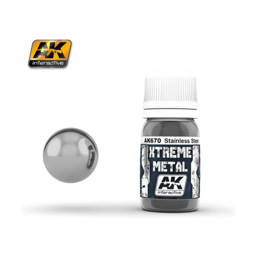 Нержавеющая сталь (30 мл), Paint - Xtreme Metal (AK-Interactive)
Нержавеющая сталь (30 мл), Paint - Xtreme Metal (AK-Interactive)