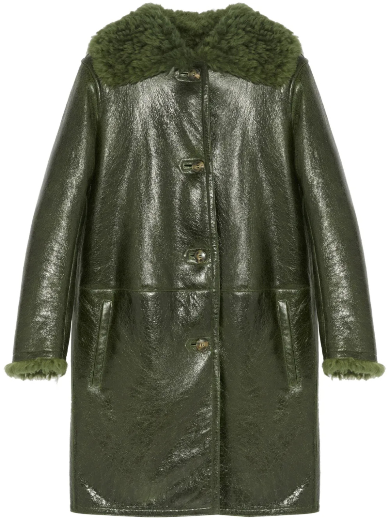 Yves Salomon лакированное пальто, зеленый
Yves Salomon лакированное пальто, зеленый