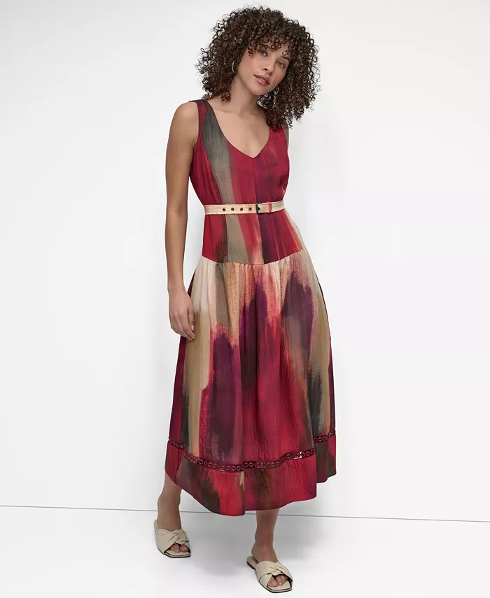 Женское миди-платье с абстрактным принтом DKNY, красный
Женское миди-платье с абстрактным принтом DKNY, красный