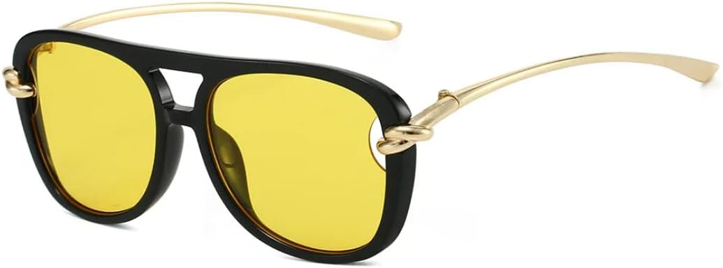 Винтажные большие панк-солнцезащитные очки для женщин, роскошные ретро-очки из металла овальной формы, модные солнцезащитные очки с двойным дужком для использования на открытом воздухе UUPTTPL, Black Yellow
Винтажные большие панк-солнцезащитные очки для женщин, роскошные ретро-очки из металла овальной формы, модные солнцезащитные очки с двойным дужком для использования на открытом воздухе UUPTTPL, Black Yellow