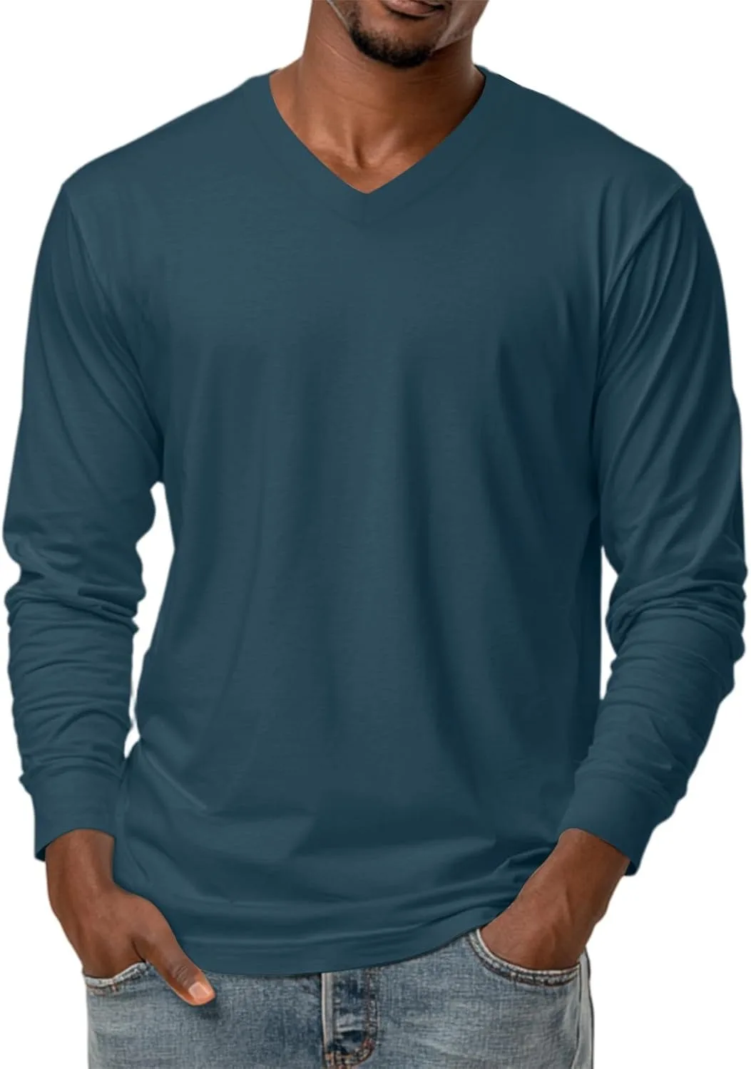 Мужская футболка с длинным рукавом и V-образным вырезом, однотонная, Casual, мягкая, эластичная, размеры M-3XL
Мужская футболка с длинным рукавом и V-образным вырезом, однотонная, Casual, мягкая, эластичная, размеры M-3XL
