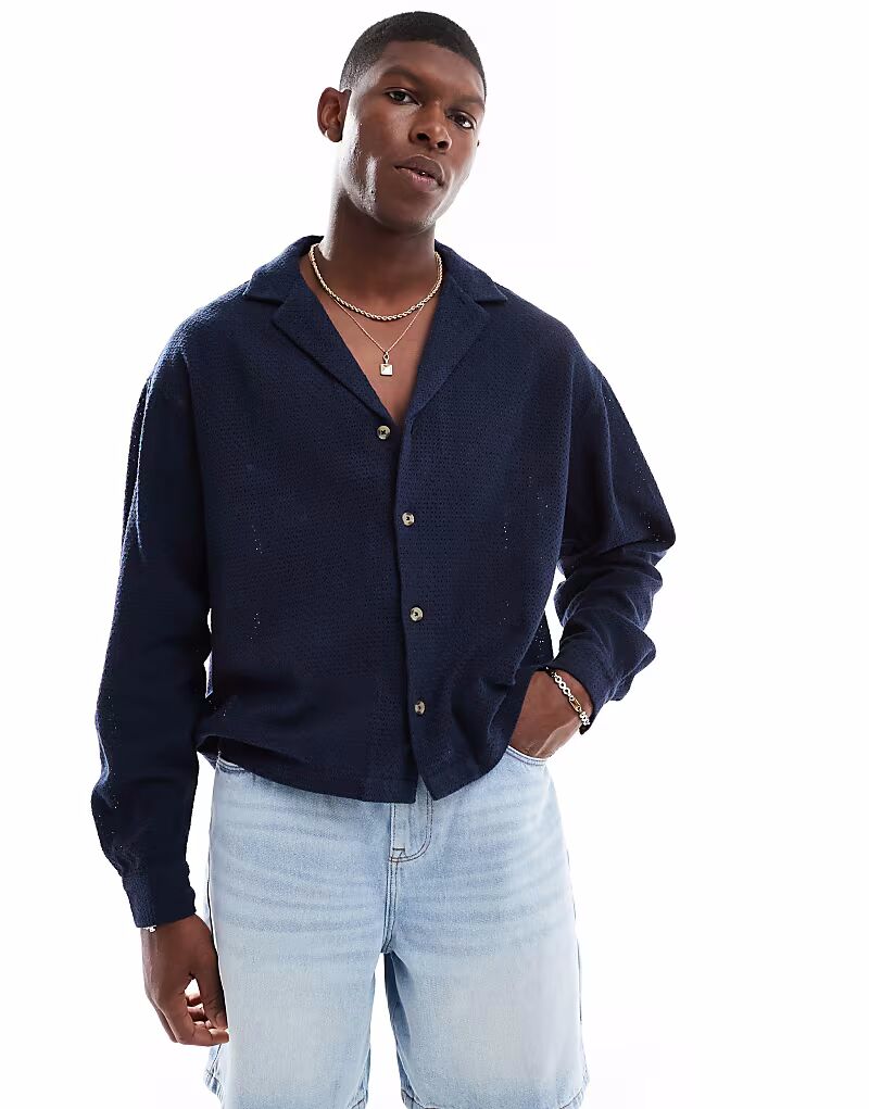 ASOS DESIGN свободная фактурная рубашка темно-синего цвета
ASOS DESIGN свободная фактурная рубашка темно-синего цвета