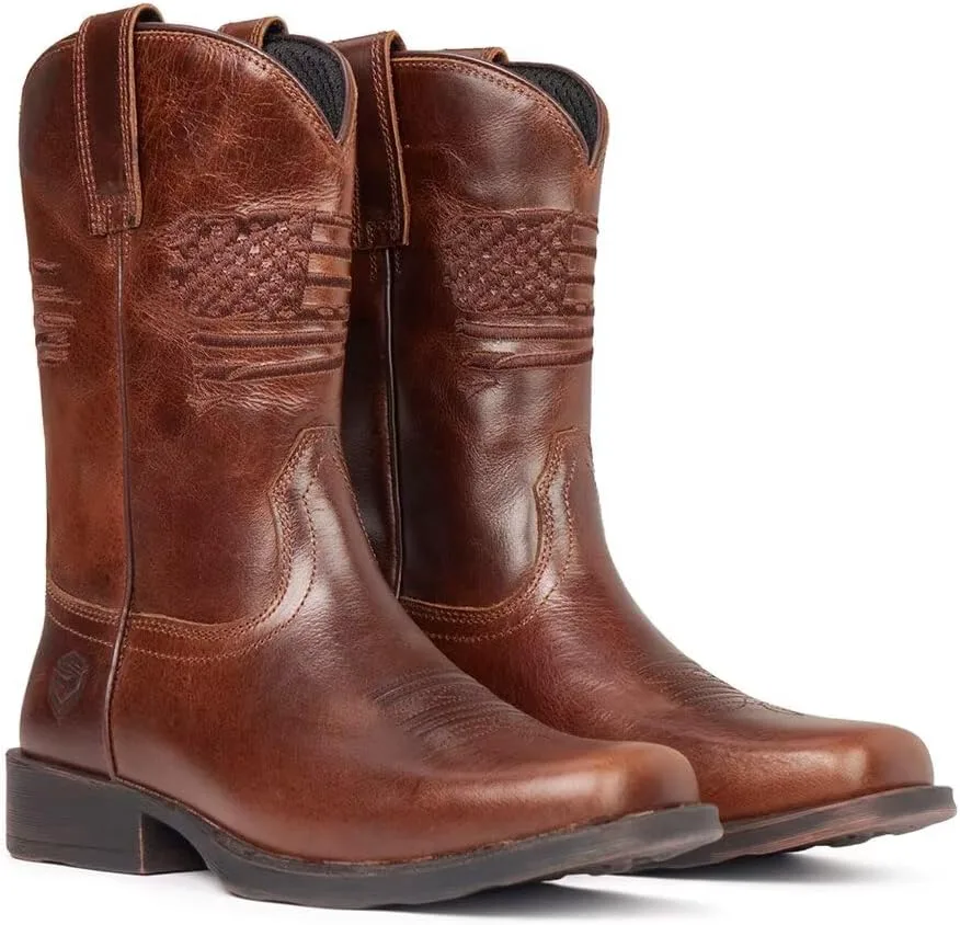 Мужские вестерн-бутсы SUREWAY - мягкий носок, квадратный носок, ковбойские ботинки, более толстая кожа, масло- и противоскользящая подошва, исключительно комфортные и прочные, резиновая подошва, рабочие ботинки/обувь с вышивкой, коричневый
Мужские вестерн-бутсы SUREWAY - мягкий носок, квадратный носок, ковбойские ботинки, более толстая кожа, масло- и противоскользящая подошва, исключительно комфортные и прочные, резиновая подошва, рабочие ботинки/обувь с вышивкой, коричневый