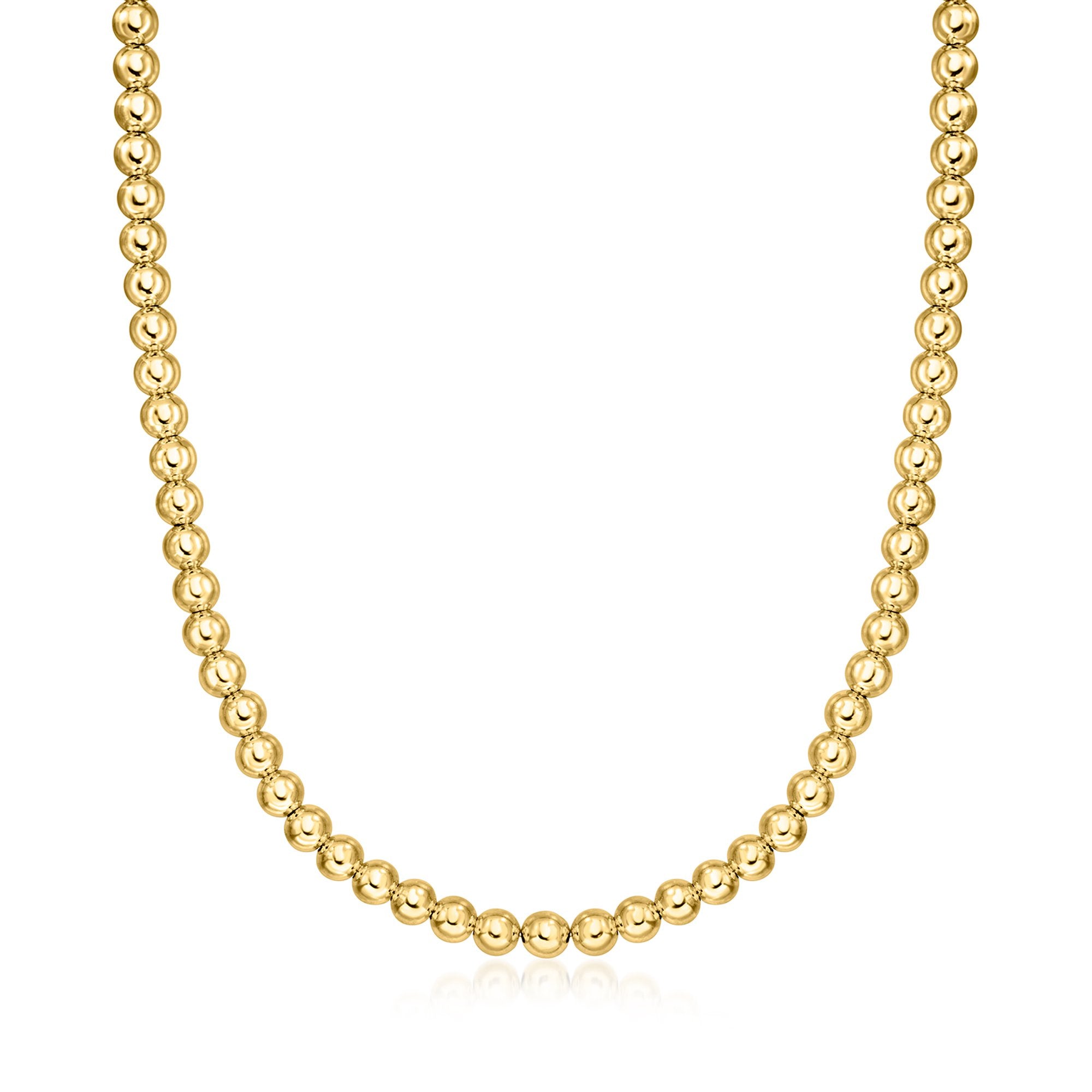 Ожерелье Ross-Simons Italian с бусинами из 18-каратного золота, 6 мм Ross-Simons, 18 In
Ожерелье Ross-Simons Italian с бусинами из 18-каратного золота, 6 мм Ross-Simons, 18 In