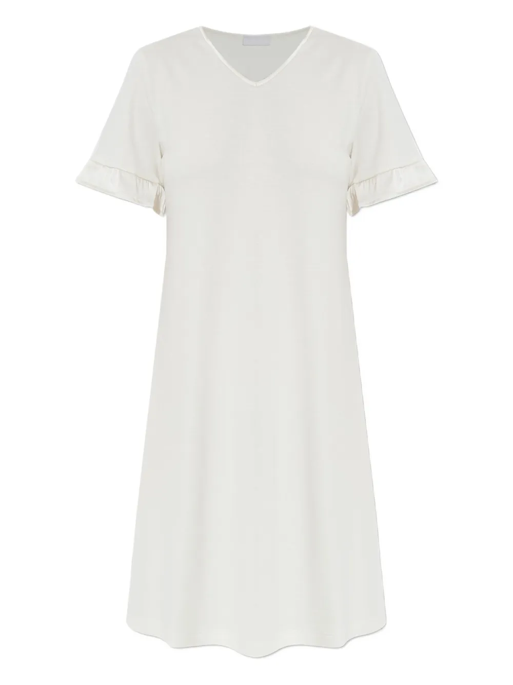 Ночная рубашка с V-образным вырезом и рукавами-оборками Hanro, белый 
Ночная рубашка с V-образным вырезом и рукавами-оборками Hanro, белый