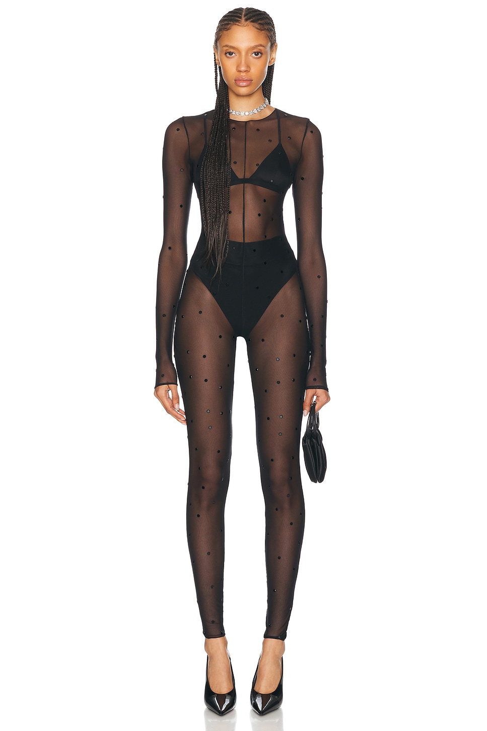 Кристальный комбинезон Oseree, черный
Кристальный комбинезон Oseree, черный