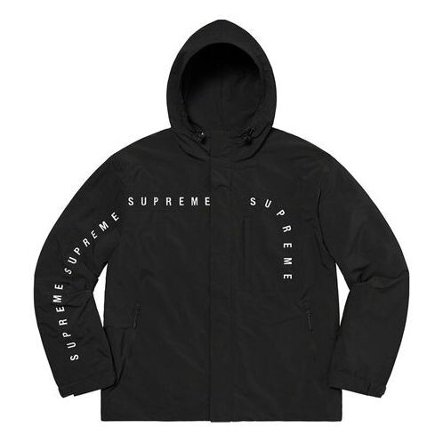 Куртка curve logos ripstop jacket 'black white' Supreme, черный 
Куртка curve logos ripstop jacket 'black white' Supreme, черный
