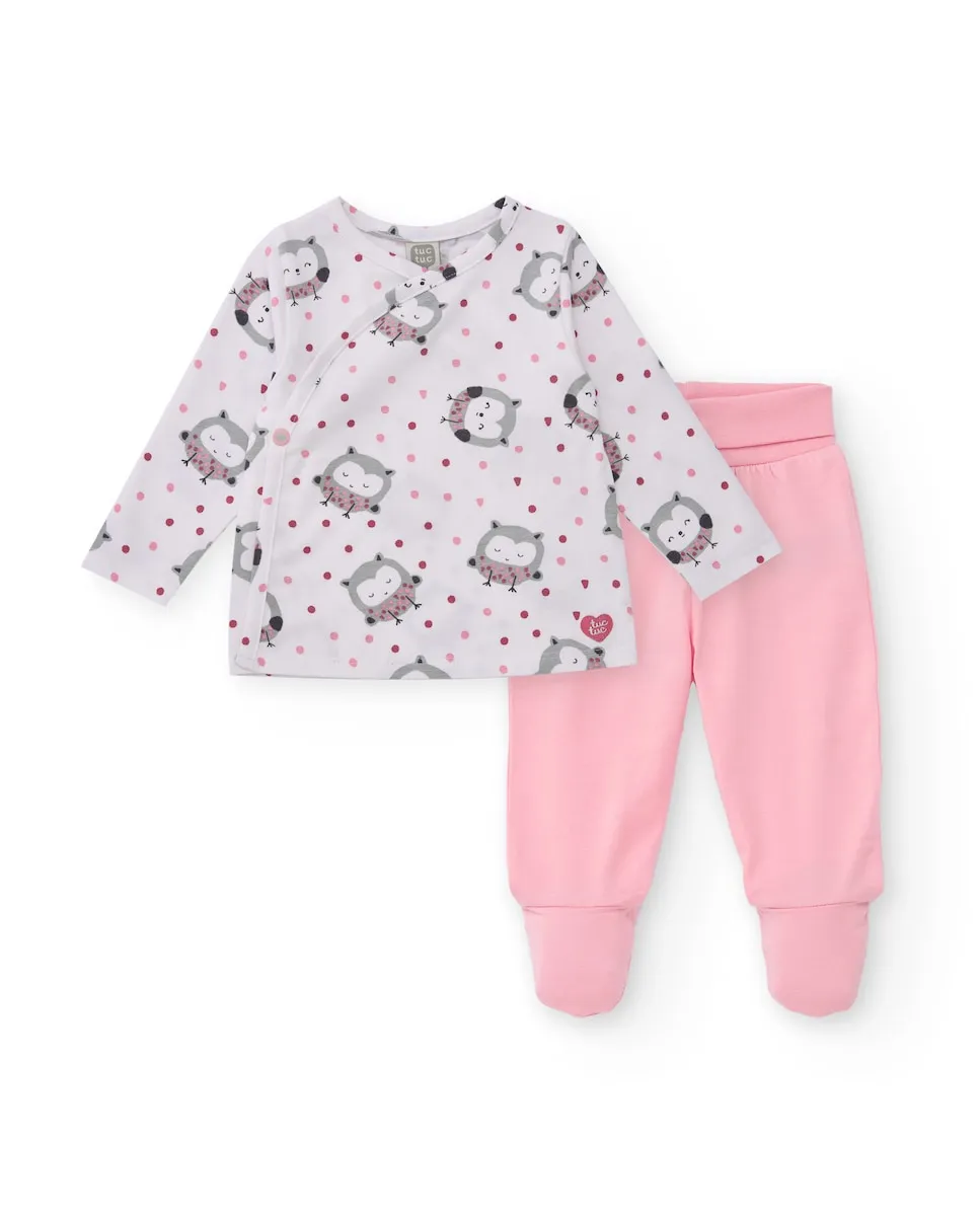 Набор из двух детских вещей белого и розового цвета с рисунком сов Tuc tuc
Набор из двух детских вещей белого и розового цвета с рисунком сов Tuc tuc