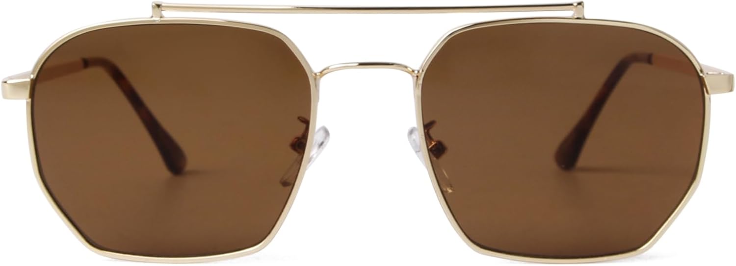 Модные квадратные шестиугольные солнцезащитные очки для женщин и мужчин в стиле ретро с двойной перемычкой и металлическими линзами, многоугольные солнцезащитные очки в стиле 80-х PEGH, Gold / Brown Lens
Модные квадратные шестиугольные солнцезащитные очки для женщин и мужчин в стиле ретро с двойной перемычкой и металлическими линзами, многоугольные солнцезащитные очки в стиле 80-х PEGH, Gold / Brown Lens
