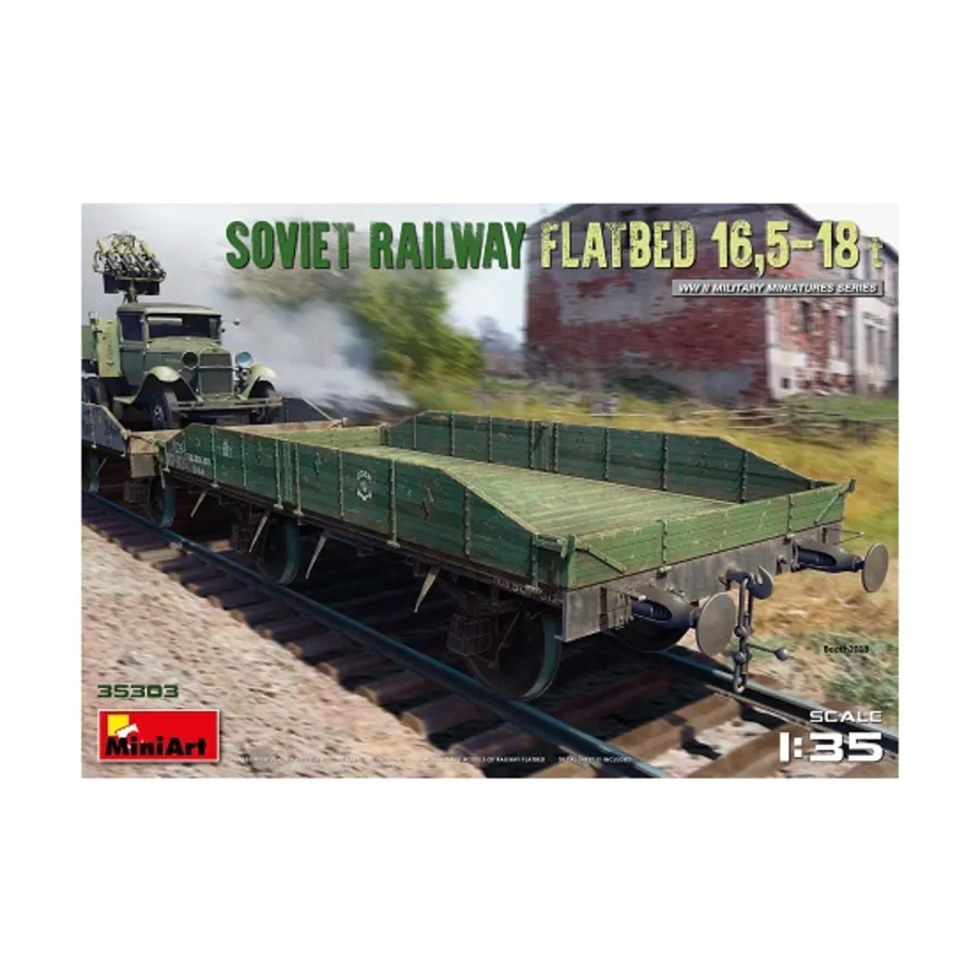 Советская железнодорожная платформа 16,5-18 тонн, WWII Military Miniatures Series (1:35) (MiniArt Models)
Советская железнодорожная платформа 16,5-18 тонн, WWII Military Miniatures Series (1:35) (MiniArt Models)