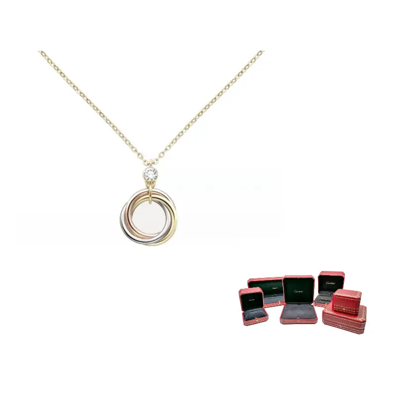 Cartier Trinity серия 18K белое золото 18K золото ожерелья женская золотая цепь