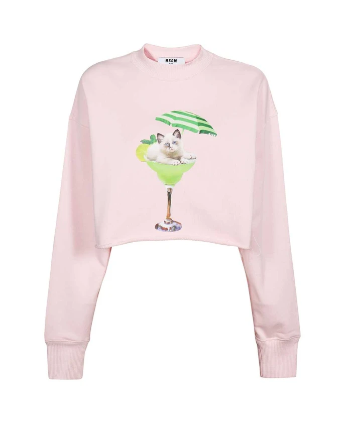 Хлопковая толстовка с принтом на передней части Msgm, розовый
Хлопковая толстовка с принтом на передней части Msgm, розовый