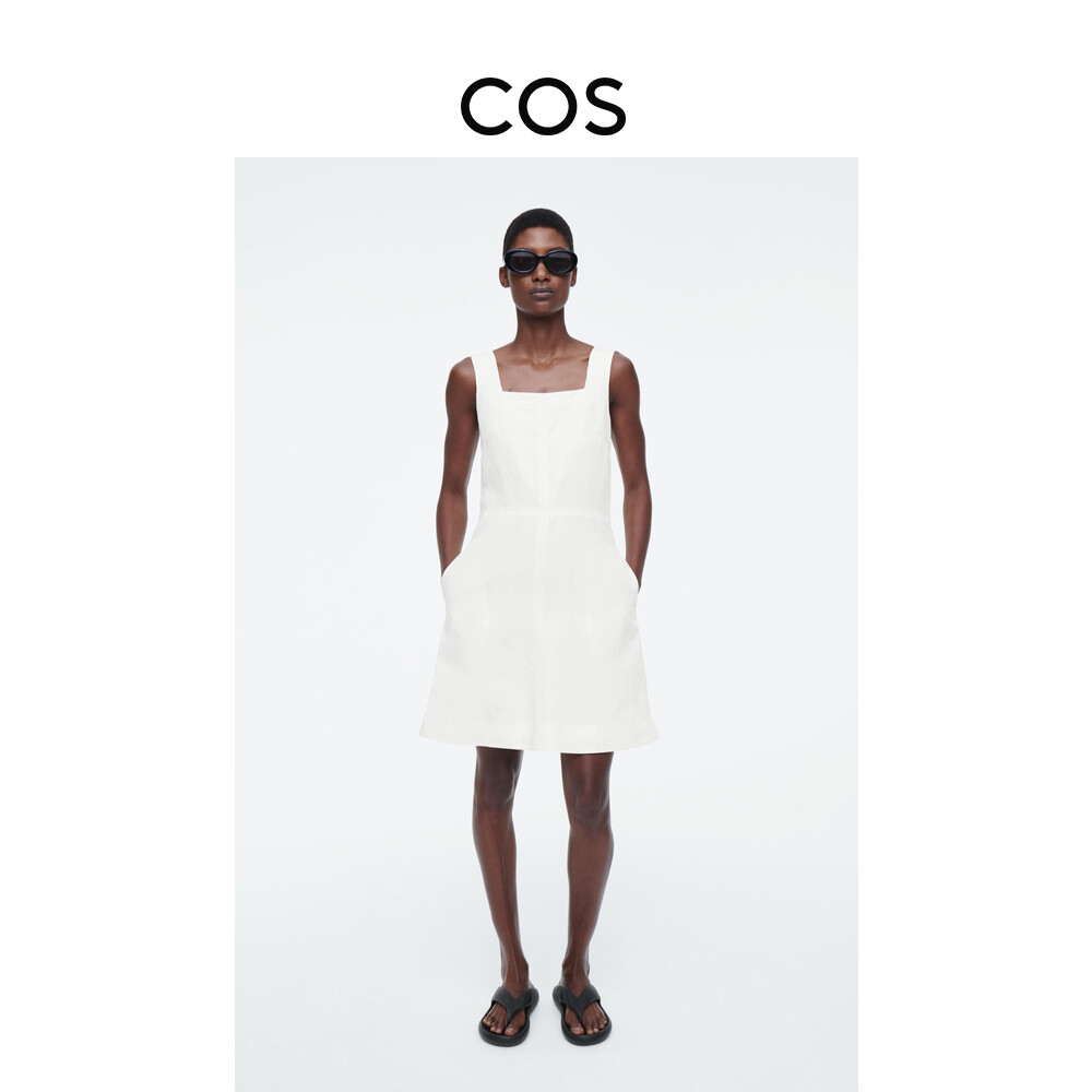 Платье Cos с квадратным вырезом, белый
Платье Cos с квадратным вырезом, белый