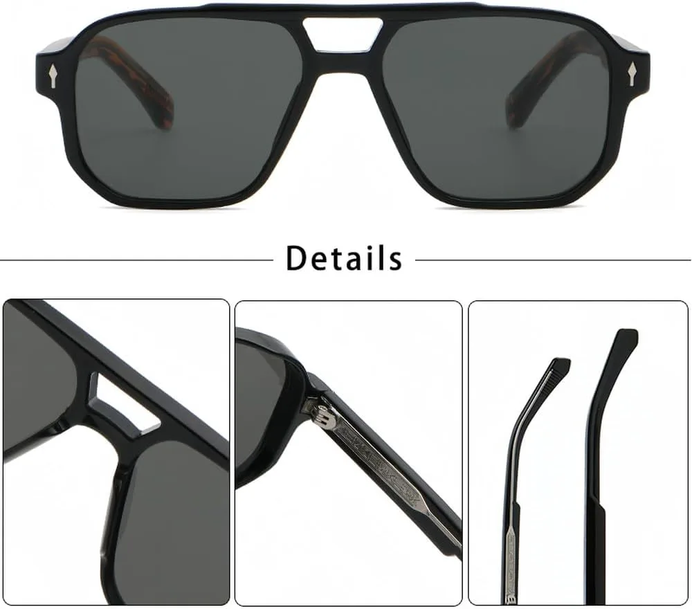 Солнцезащитные очки в стиле ретро-панк для мужчин, с плоской верхней частью и двойной перемычкой, для женщин, для вождения, путешествий и вечеринок WNCKSQ, C01 Black
Солнцезащитные очки в стиле ретро-панк для мужчин, с плоской верхней частью и двойной перемычкой, для женщин, для вождения, путешествий и вечеринок WNCKSQ, C01 Black